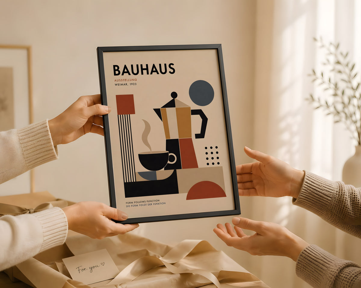 Bauhaus Coffee Station Poster, Mid-Century Modern Kitchen Art Print