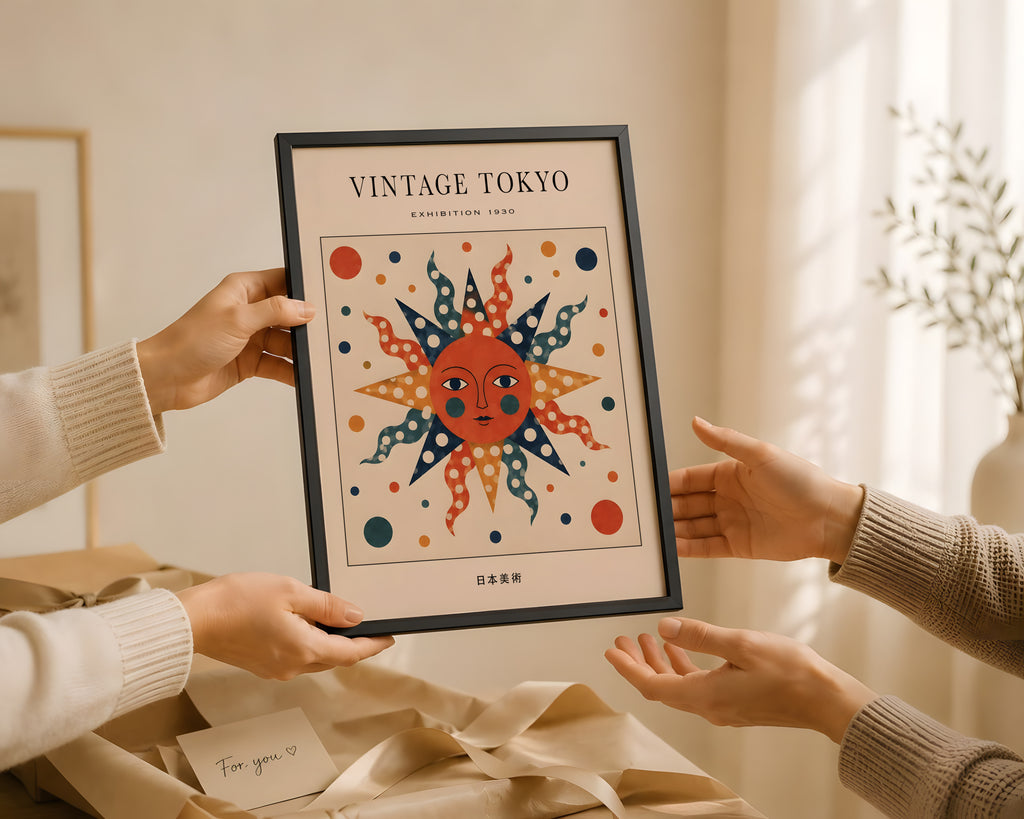 Vintage Polka Dot Tokyo Sun Poster: 1930 Exhibition Art Print