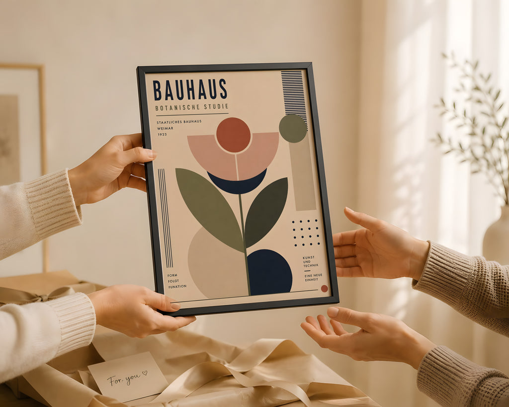Bauhaus Botanical Art Print, Geometric Plant Wall Art, Home Decor
