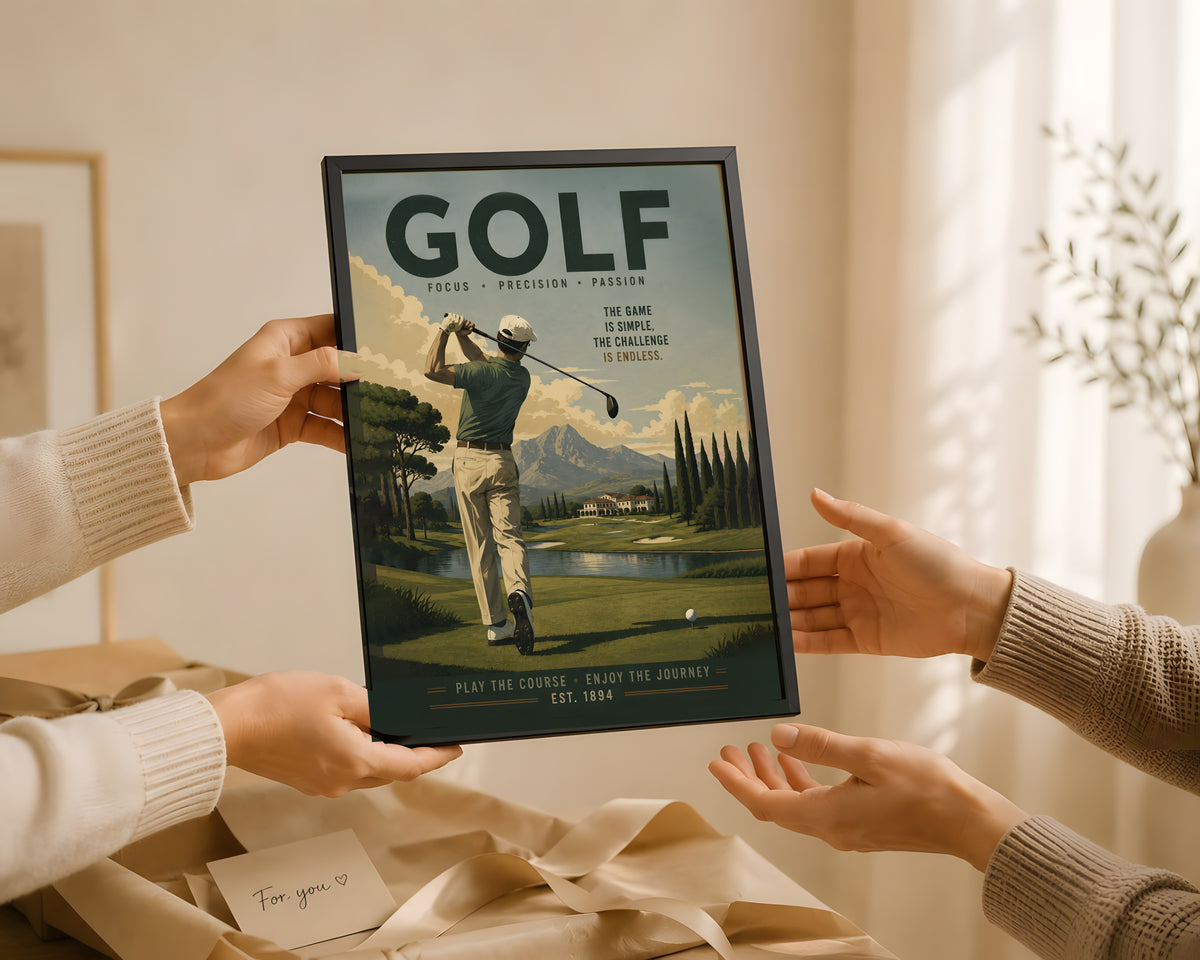 Vintage Golf Print, Focus Precision Passion