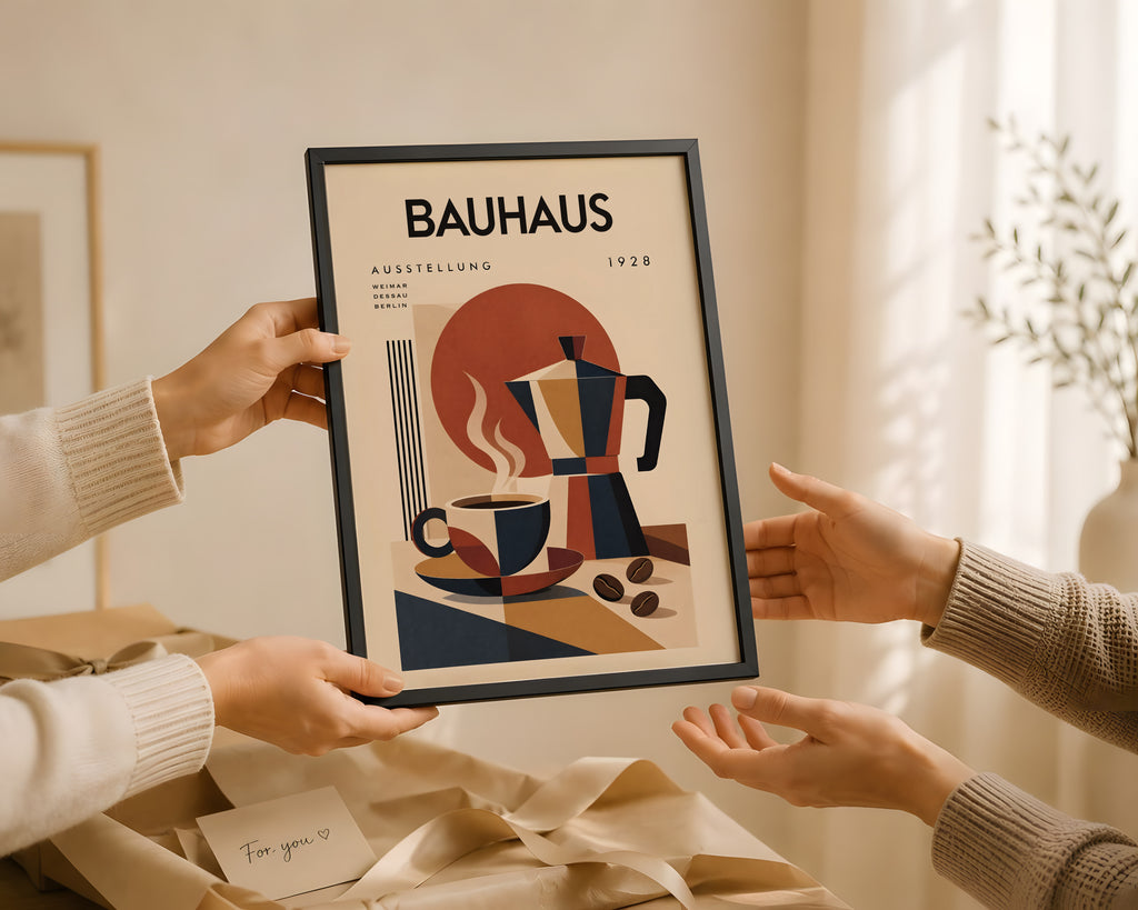 Bauhaus Coffee Station Poster, Mid-Century Modern Kitchen Art Print