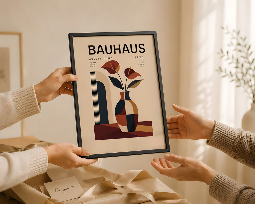 Bauhaus Vase Wall Art, Geometric Modern Home Decor