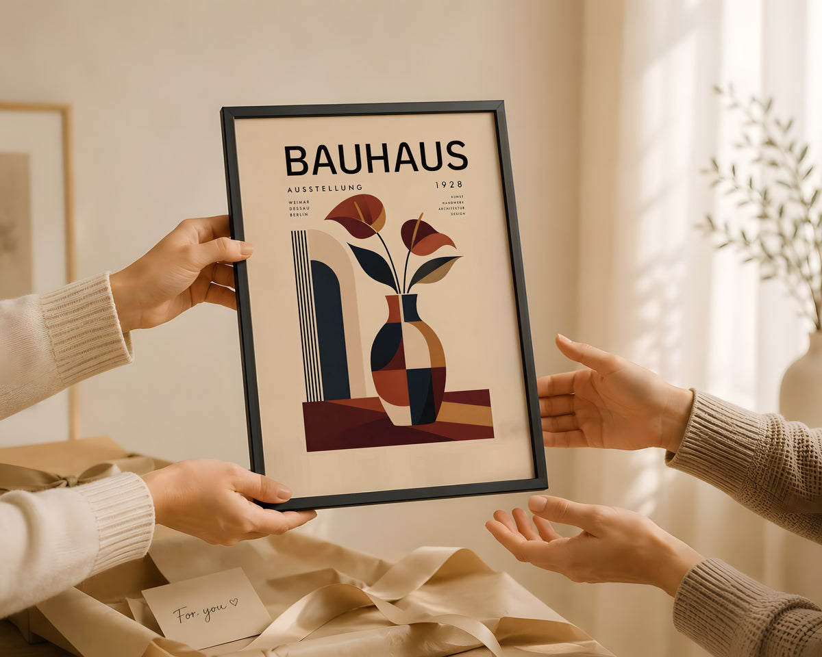 Bauhaus Vase Wall Art, Geometric Modern Home Decor