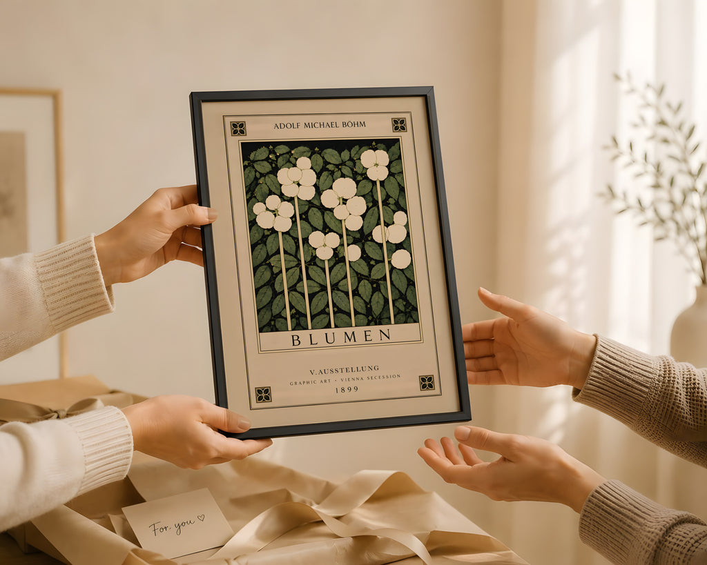Art Nouveau Floral Wall Decor, Adolf Bohm Blumen Print, Vienna Secession Exhibition Poster
