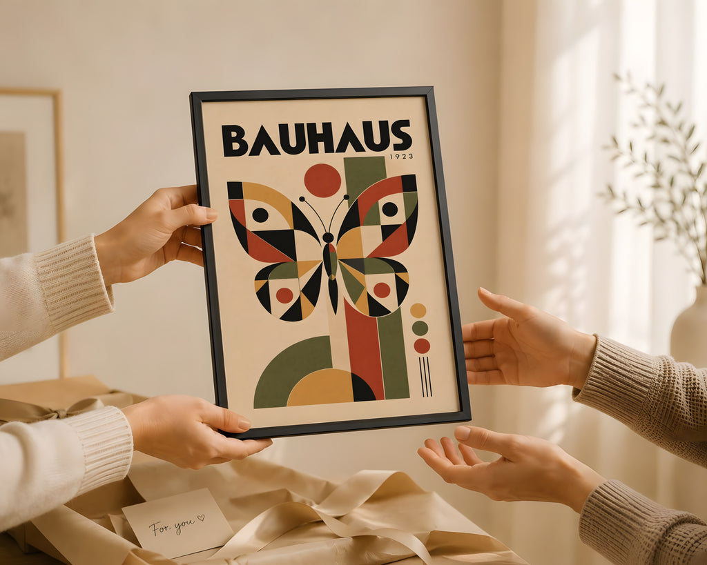 Bauhaus Butterfly Poster, Mid Century Modern Art, Retro Contemporary Art