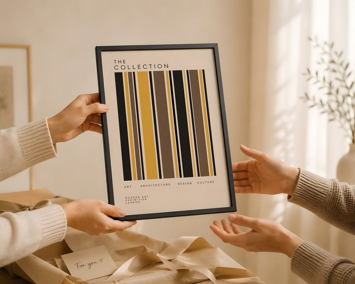 Modernist Geometric Poster, Minimalist Abstract Stripe Wall Art, Mid Century Modern Art