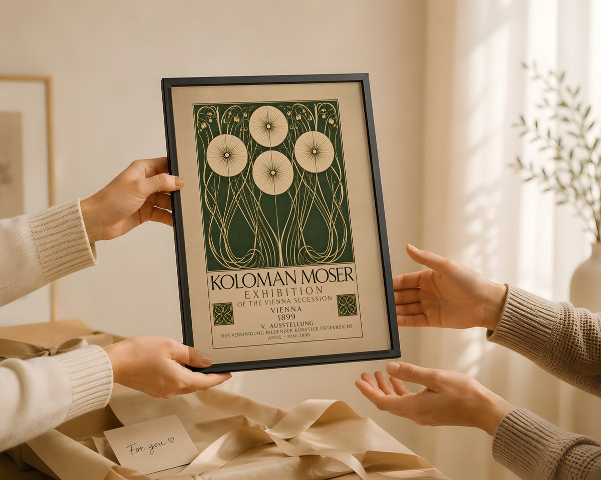 Koloman Moser Exhibition Poster, Art Nouveau Botanical Print, Vienna Secession Flower Wall Art