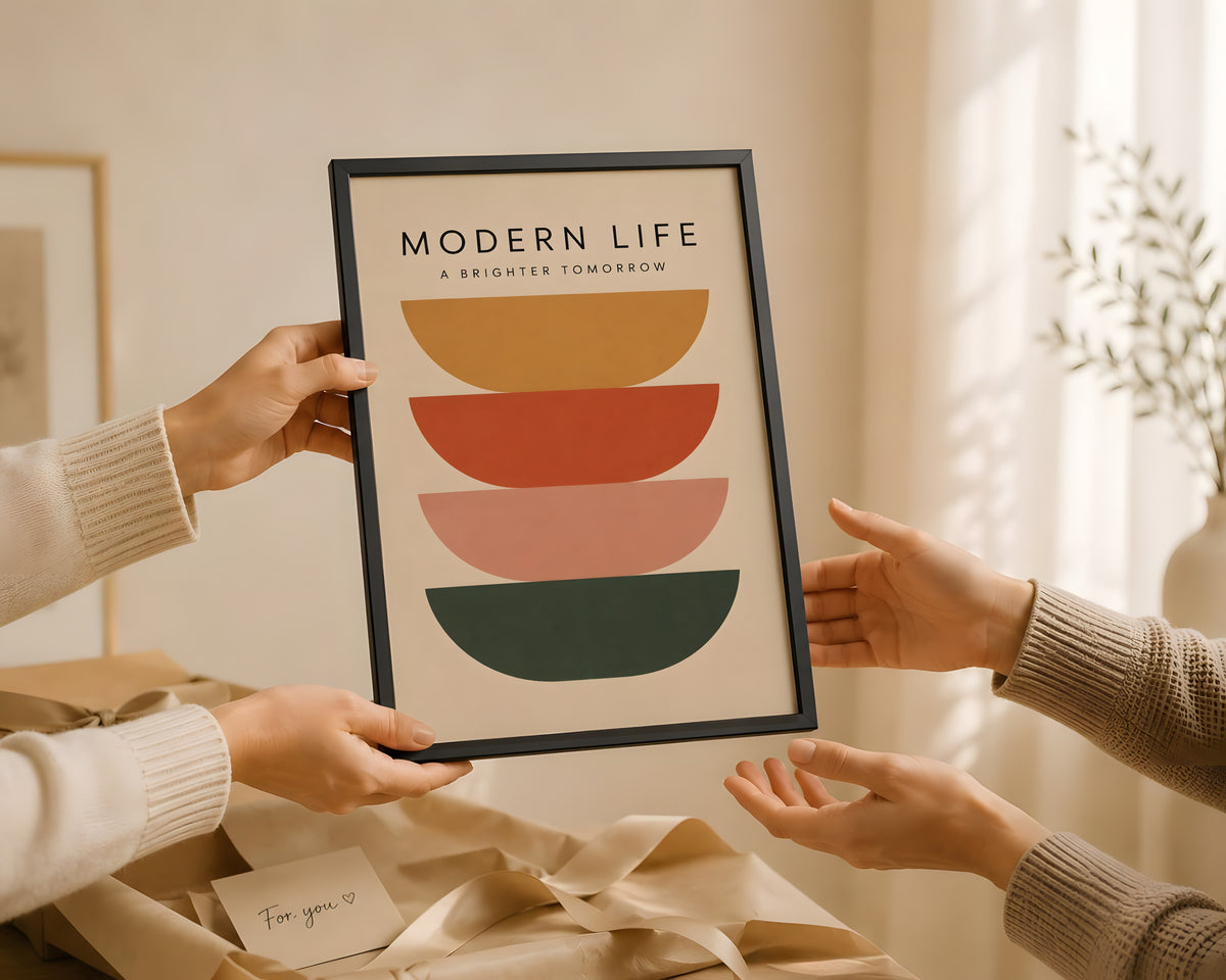 Colourful Geometric Modernist Poster, Mid Century Modern Wall Art