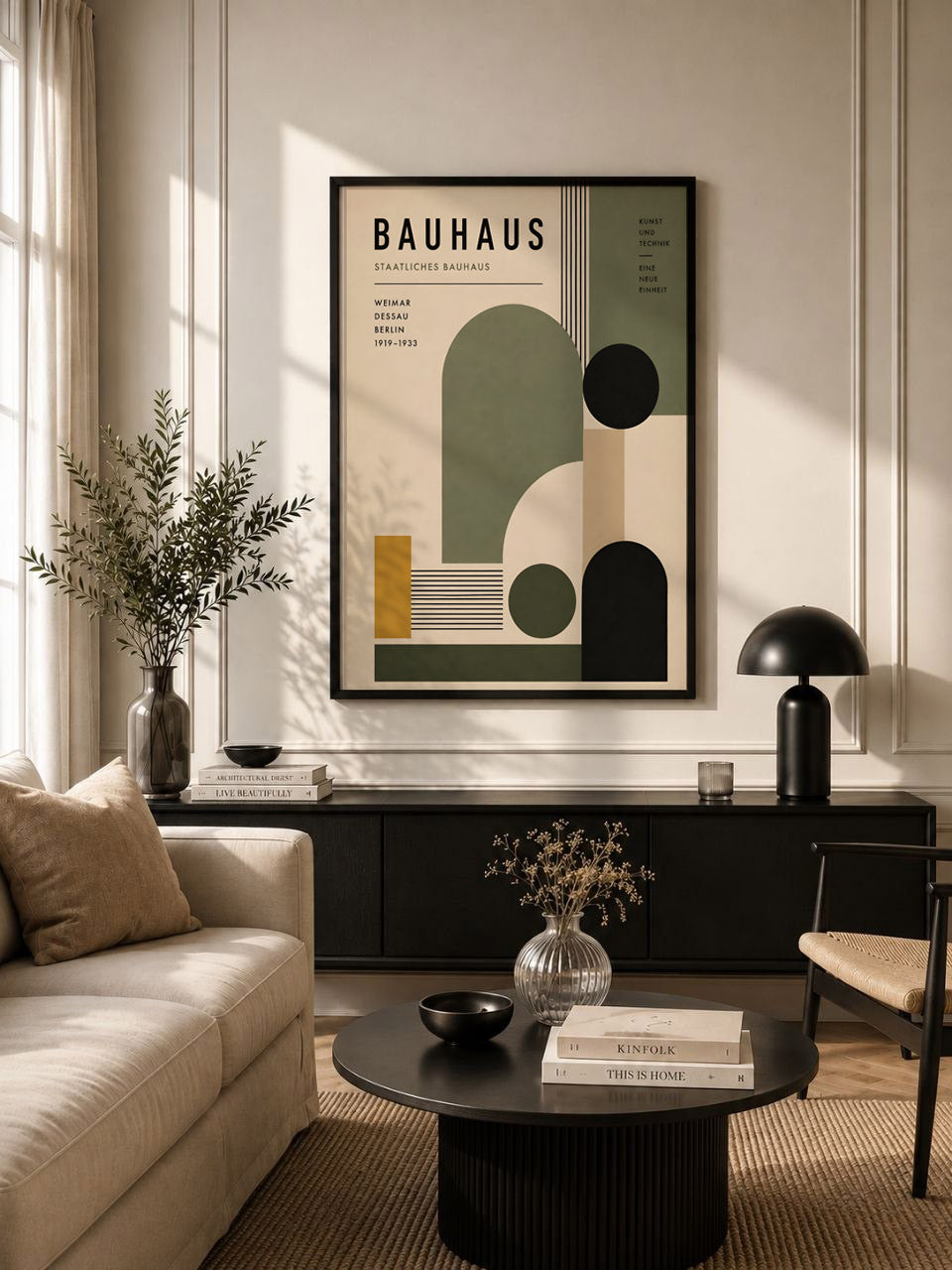 Bauhaus Geometric Wall Art, Mid Century Poster