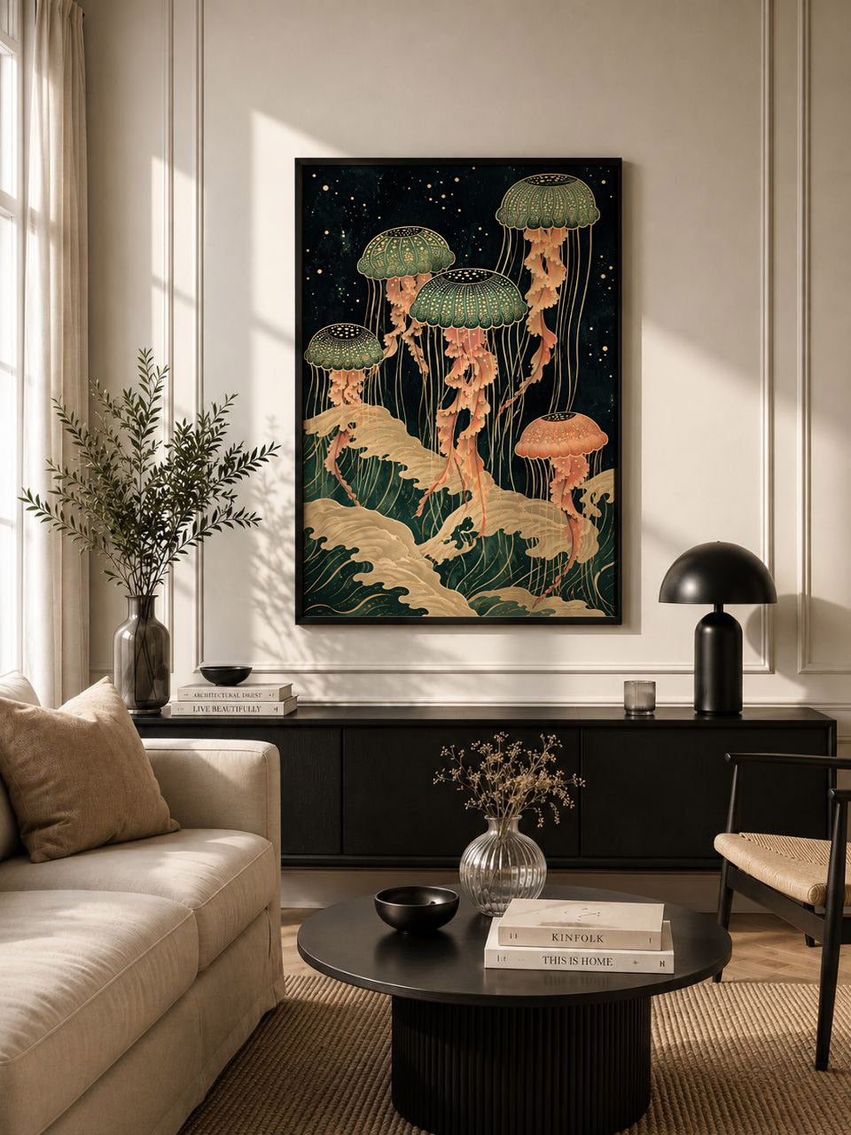 Wall Art Poster Jellyfish, Coastal Wall Design
