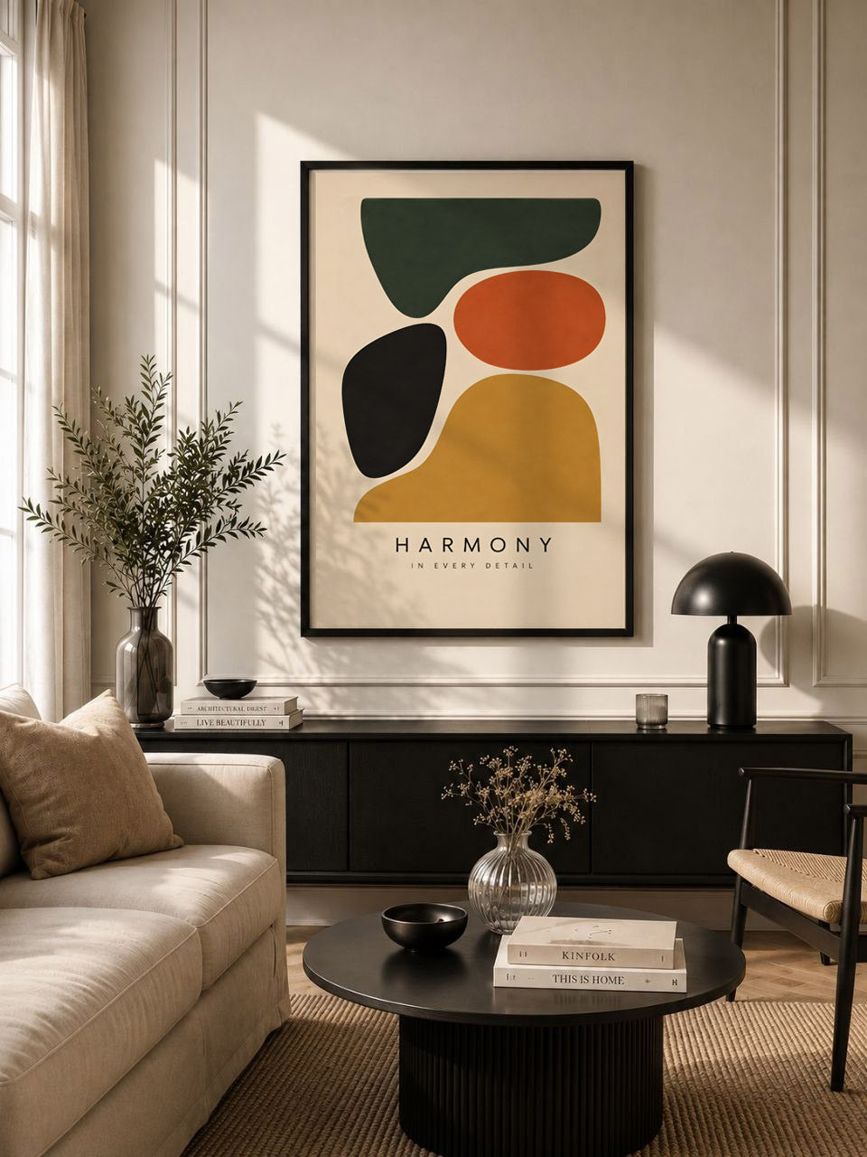 Organic Abstract Modernist Poster, Earthy Colour Block Wall Art, Mid Century Modern Print