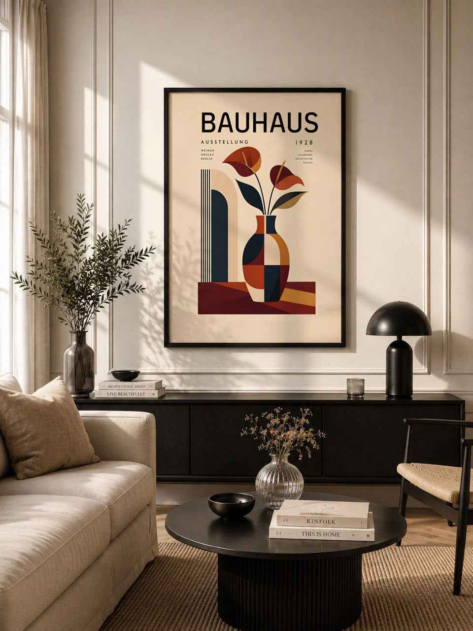 Bauhaus Vase Wall Art, Geometric Modern Home Decor
