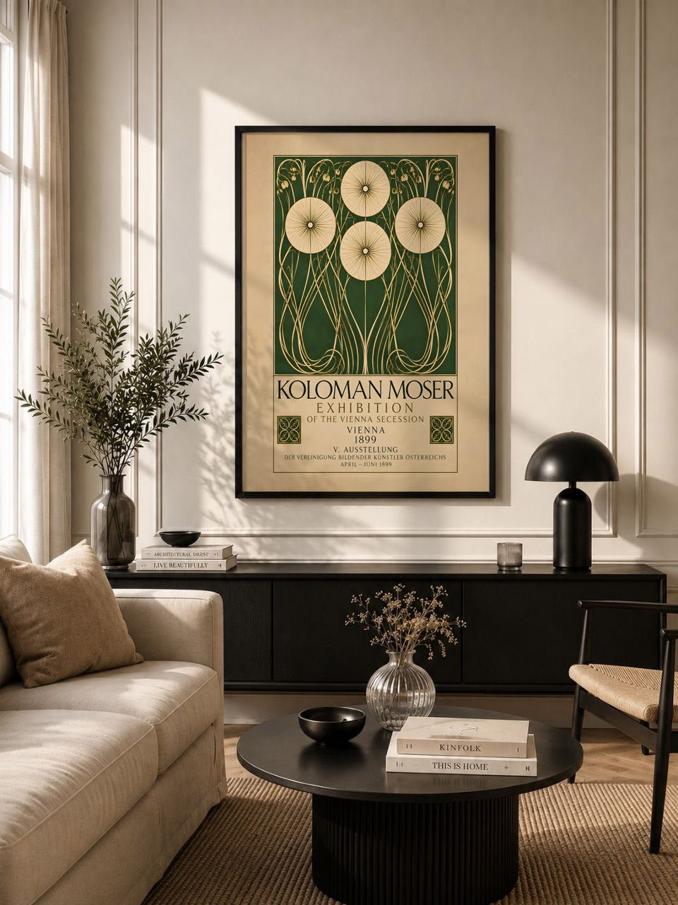Koloman Moser Exhibition Poster, Art Nouveau Botanical Print, Vienna Secession Flower Wall Art