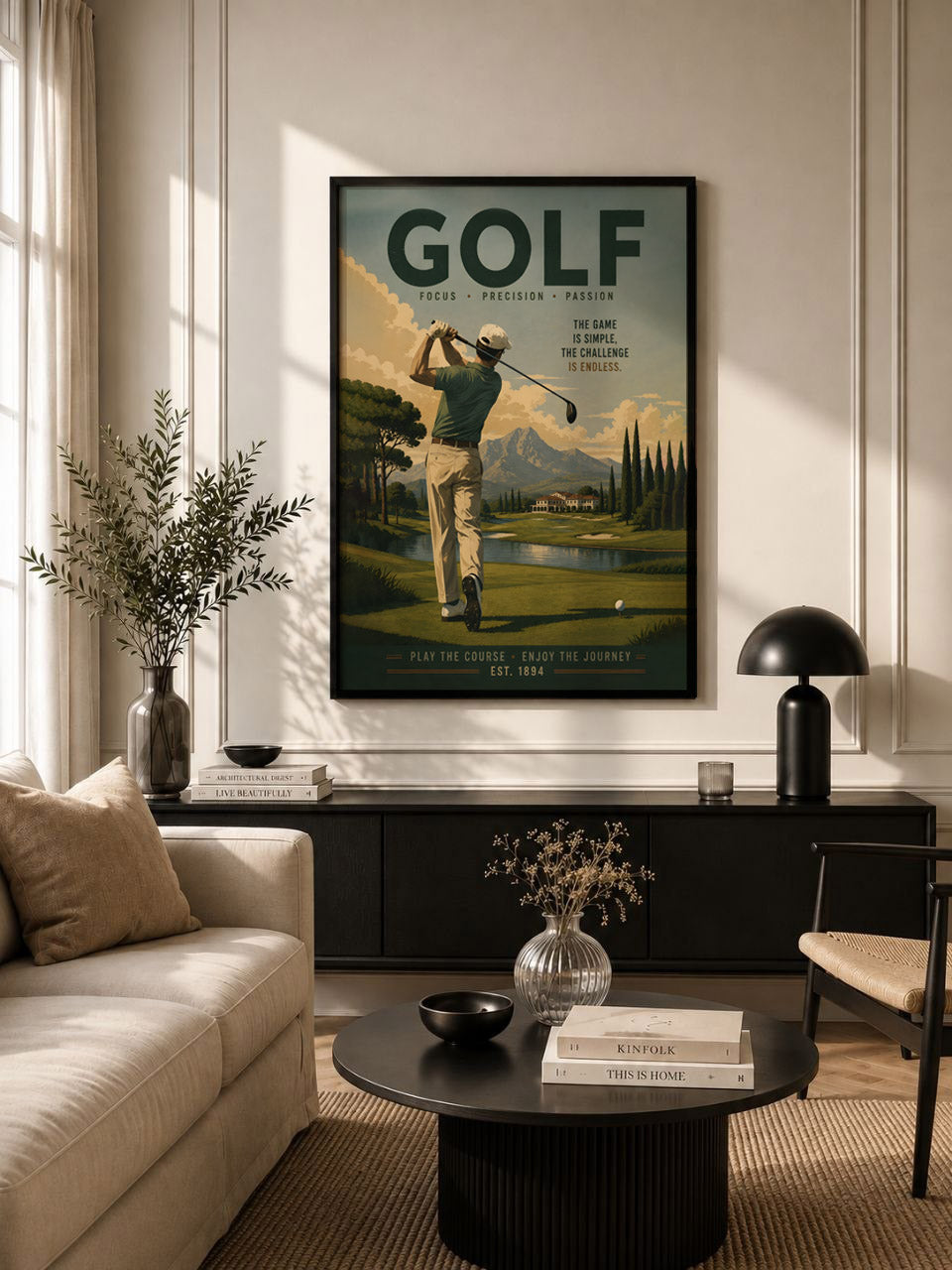 Vintage Golf Print, Focus Precision Passion