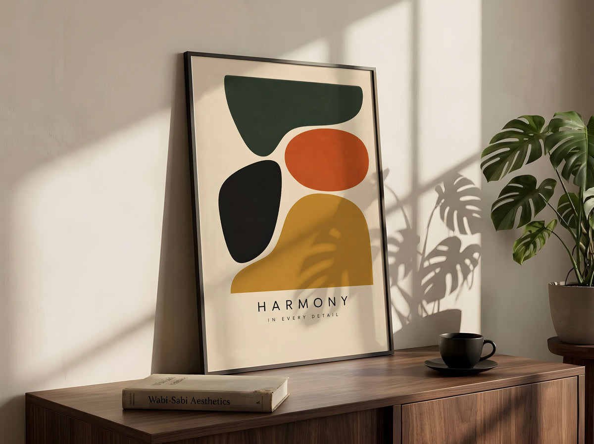 Organic Abstract Modernist Poster, Earthy Colour Block Wall Art, Mid Century Modern Print