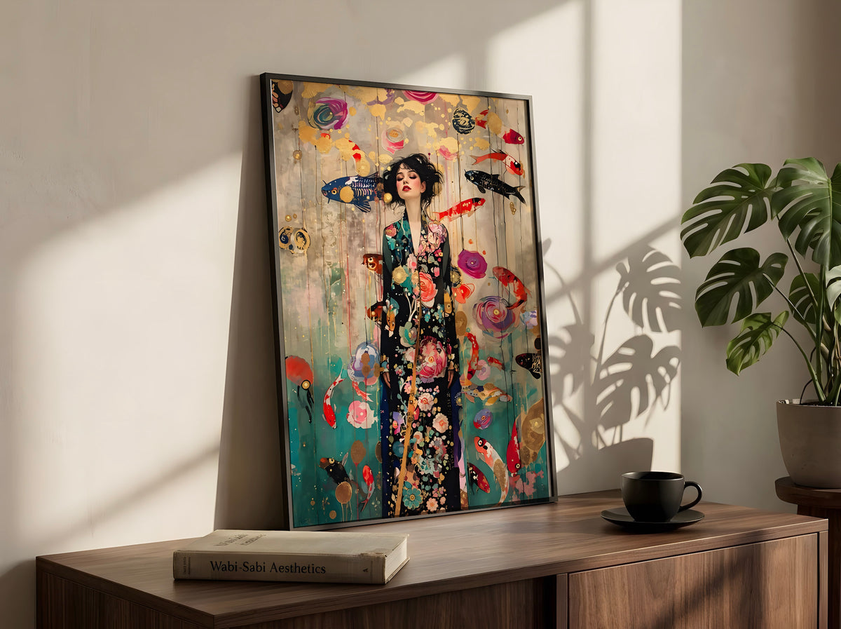 Maximalist Abstract Print, Abstract woman Wall Art