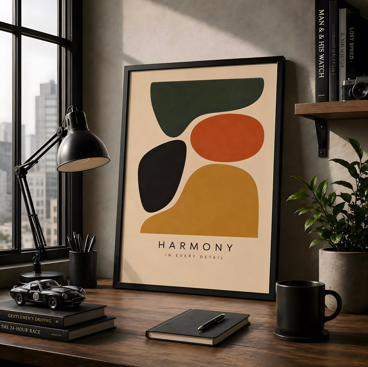 Organic Abstract Modernist Poster, Earthy Colour Block Wall Art, Mid Century Modern Print