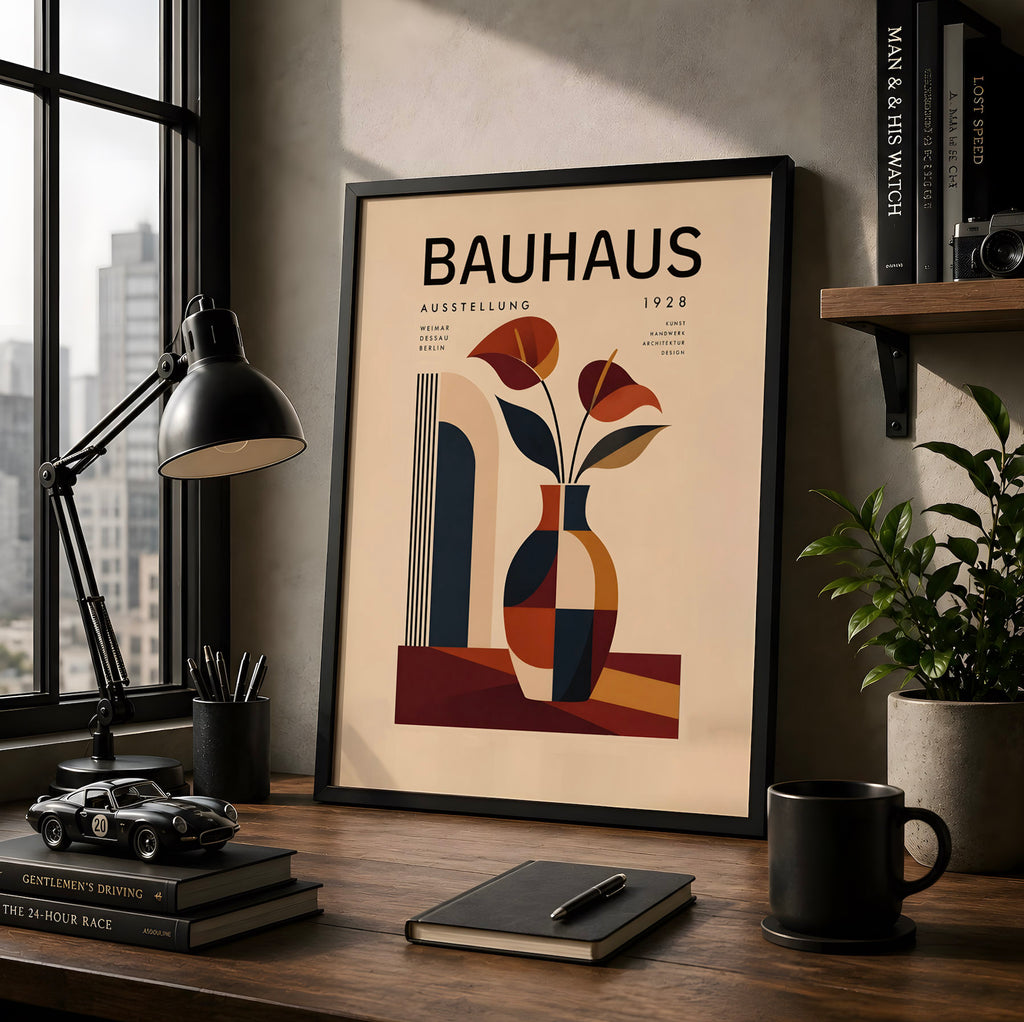 Bauhaus Vase Wall Art, Geometric Modern Home Decor