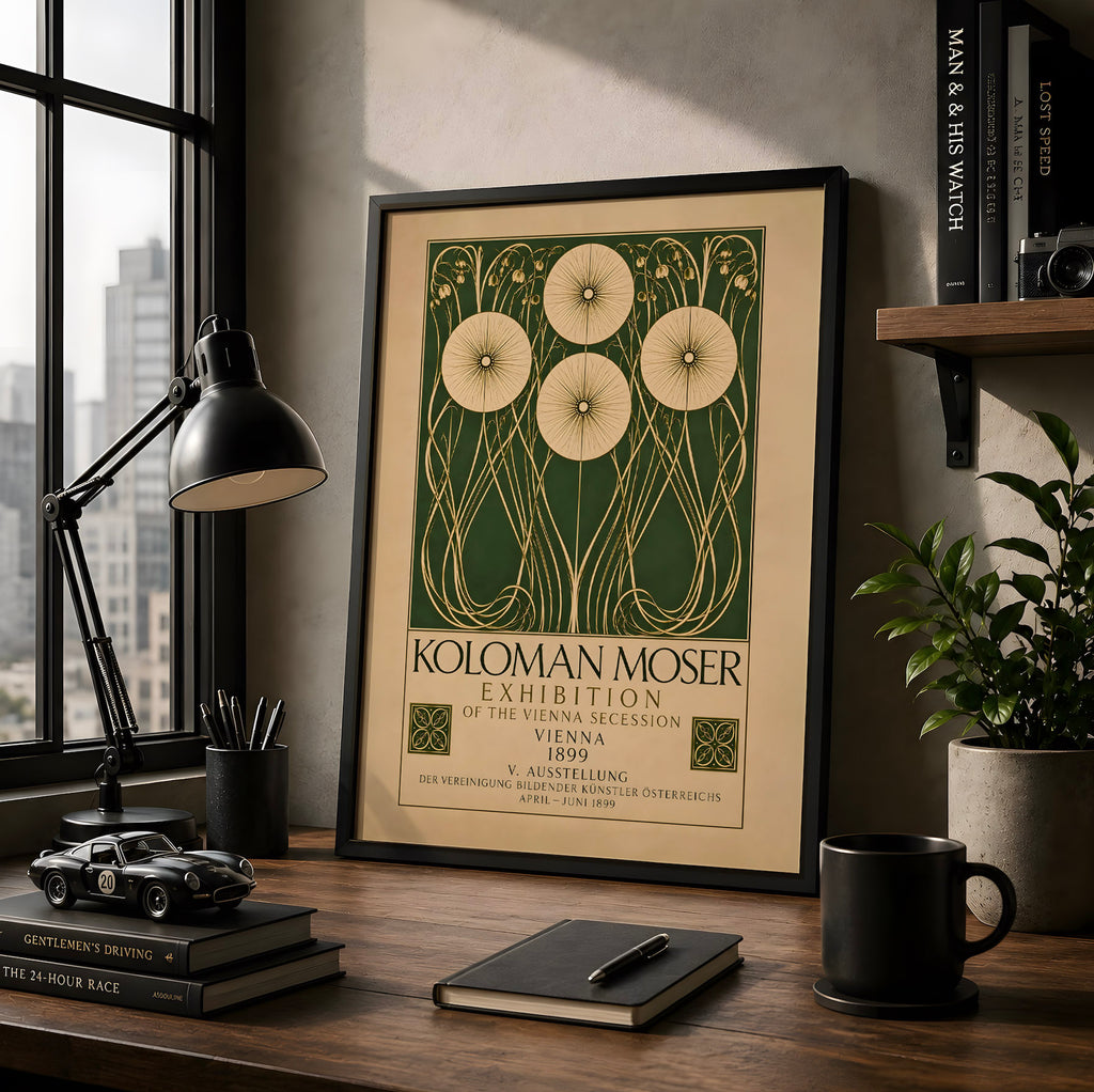 Koloman Moser Exhibition Poster, Art Nouveau Botanical Print, Vienna Secession Flower Wall Art