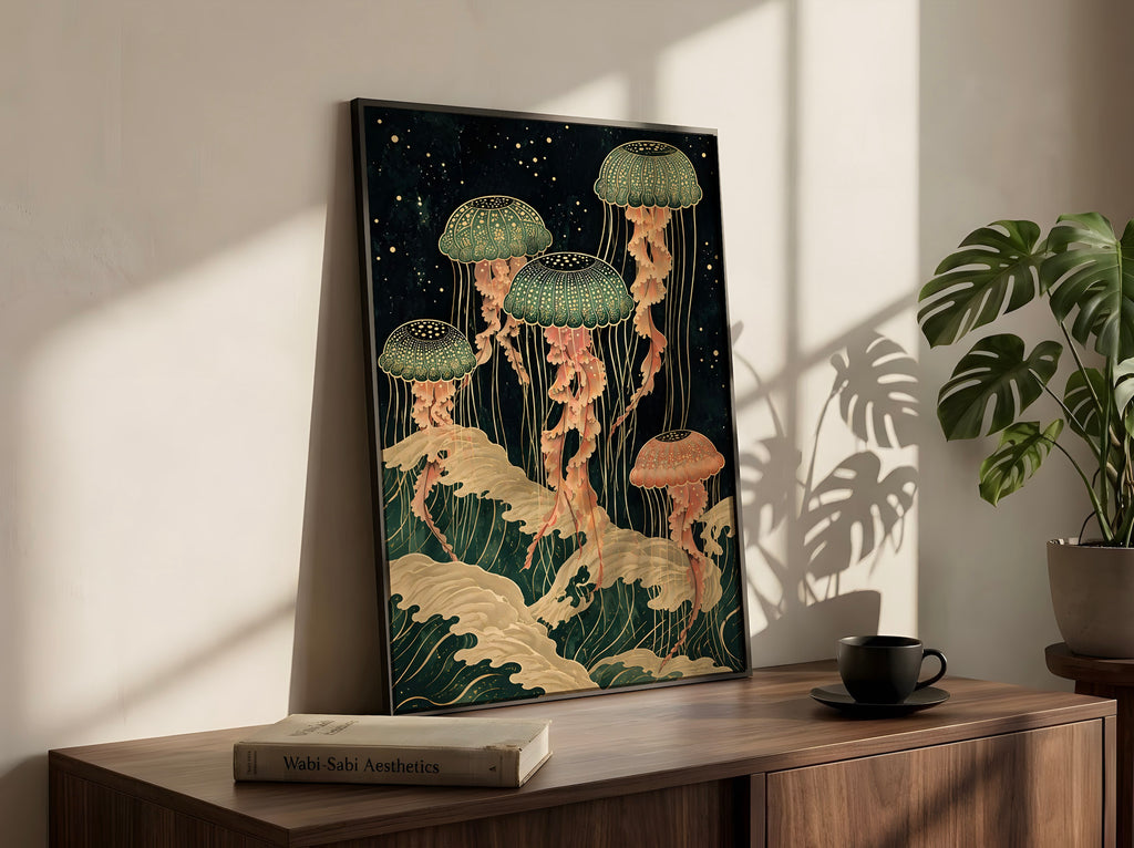 Wall Art Poster Jellyfish, Coastal Wall Design
