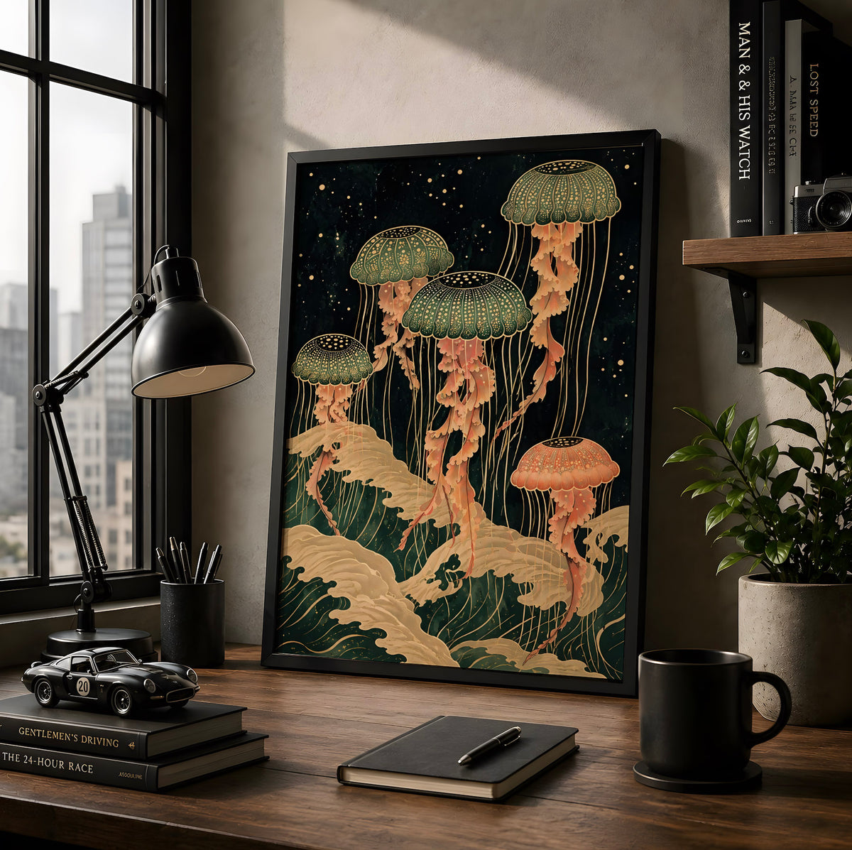 Wall Art Poster Jellyfish, Coastal Wall Design