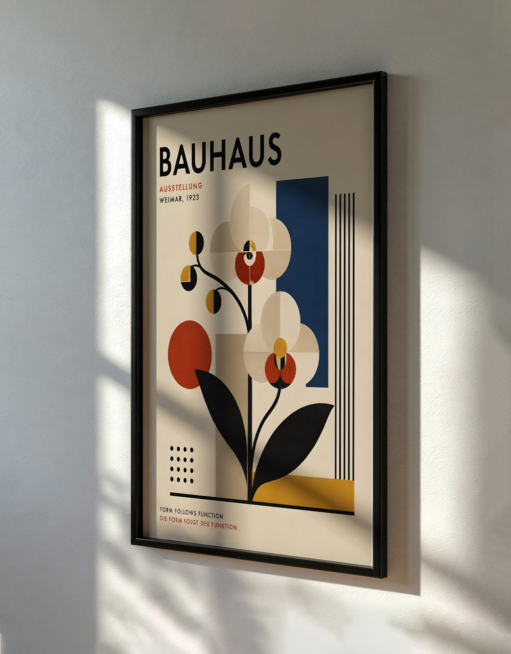 Bauhaus orchid poster, Botanical Wall Art, Mid Century Modern Art