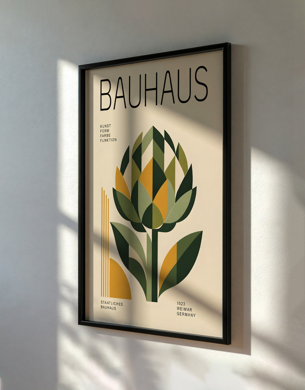 Bauhaus Artichoke Wall Art Print, Geometrical Botanical Art, Mid Century Modern Wall Decor