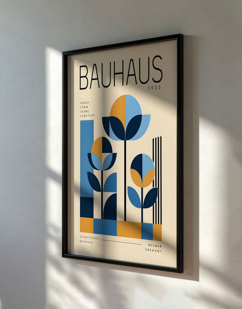 Bauhaus Geometric Poster, Mid Century Botanical Art, Modern Minimalist Wall Decor