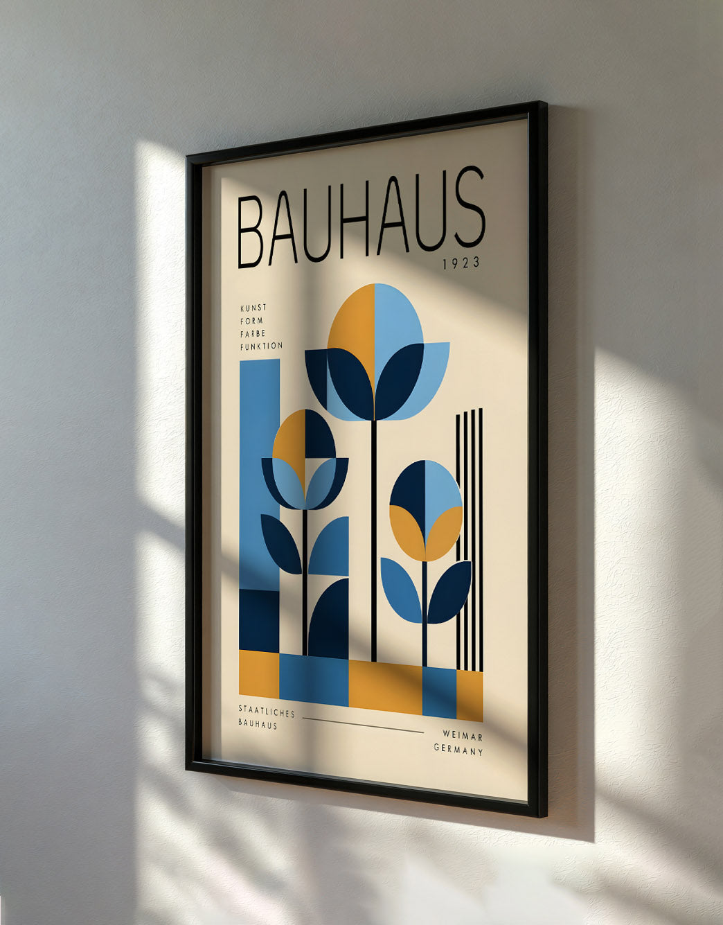 Bauhaus Geometric Poster, Mid Century Botanical Art, Modern Minimalist Wall Decor