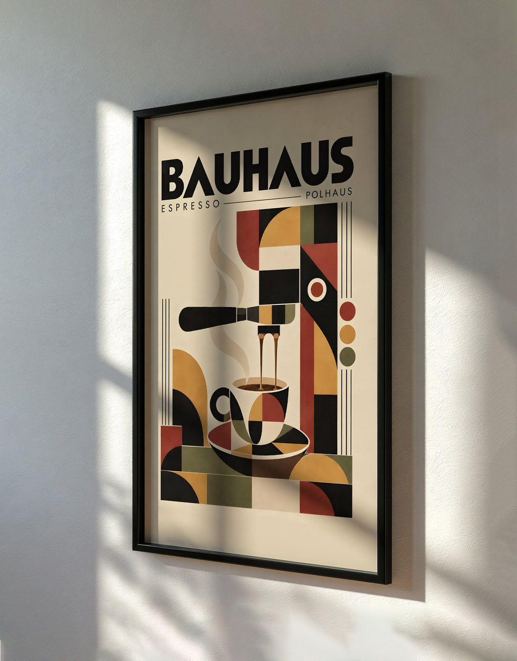 Bauhaus Abstract Art Poster, Geometric Wall Art, Mid Century Modern Print
