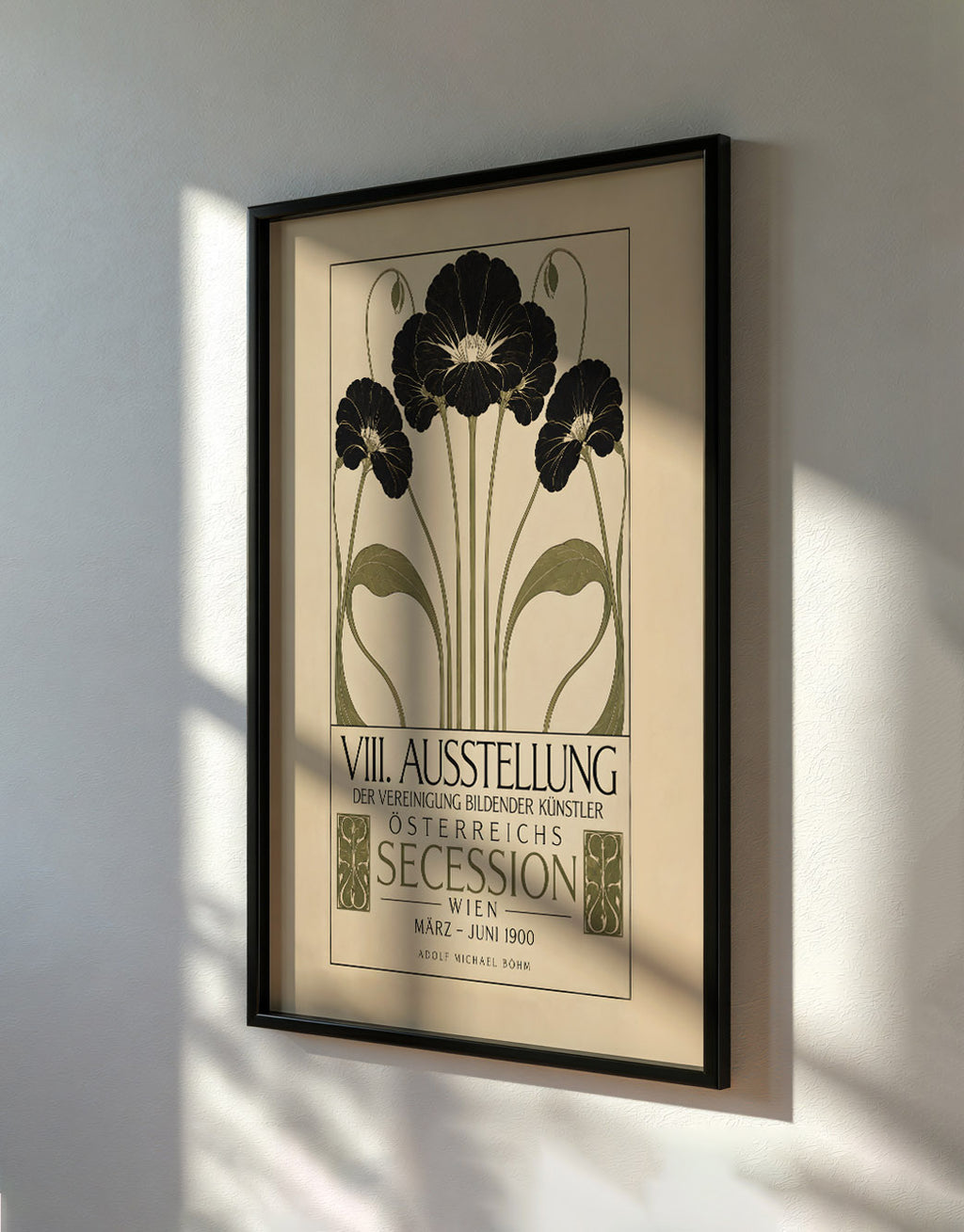 Secession Herbstzeit Exhibition Poster, Art Nouveau Floral Print, Vintage Botanical Flower Wall Art