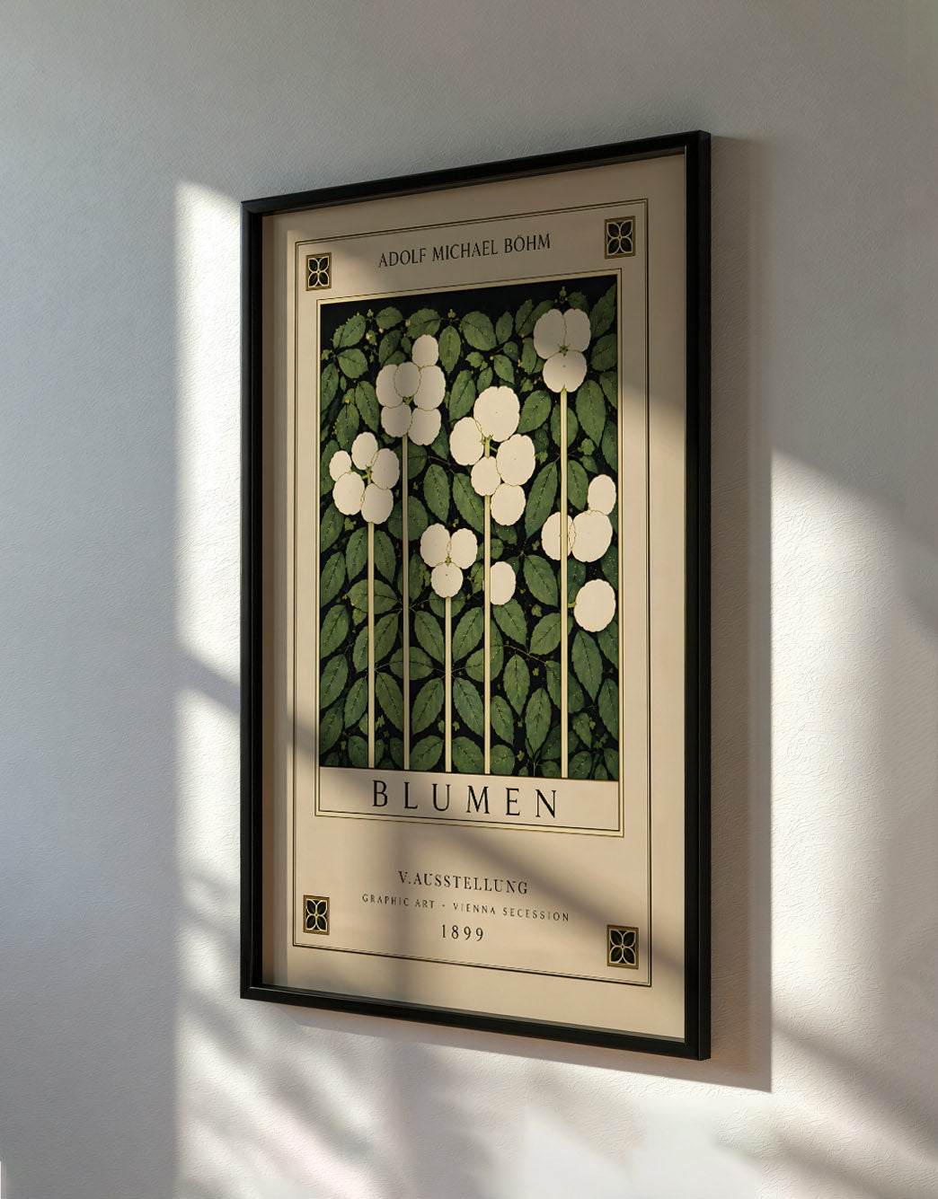 Art Nouveau Floral Wall Decor, Adolf Bohm Blumen Print, Vienna Secession Exhibition Poster