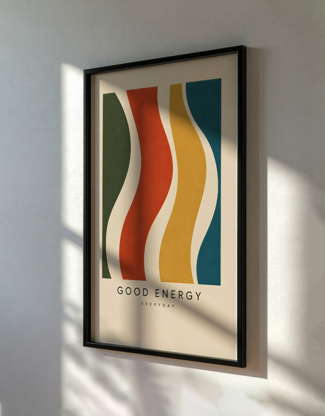 Colourful Abstract Modernist Poster, Wavy Geometric Wall Art, Mid Century Modern Print