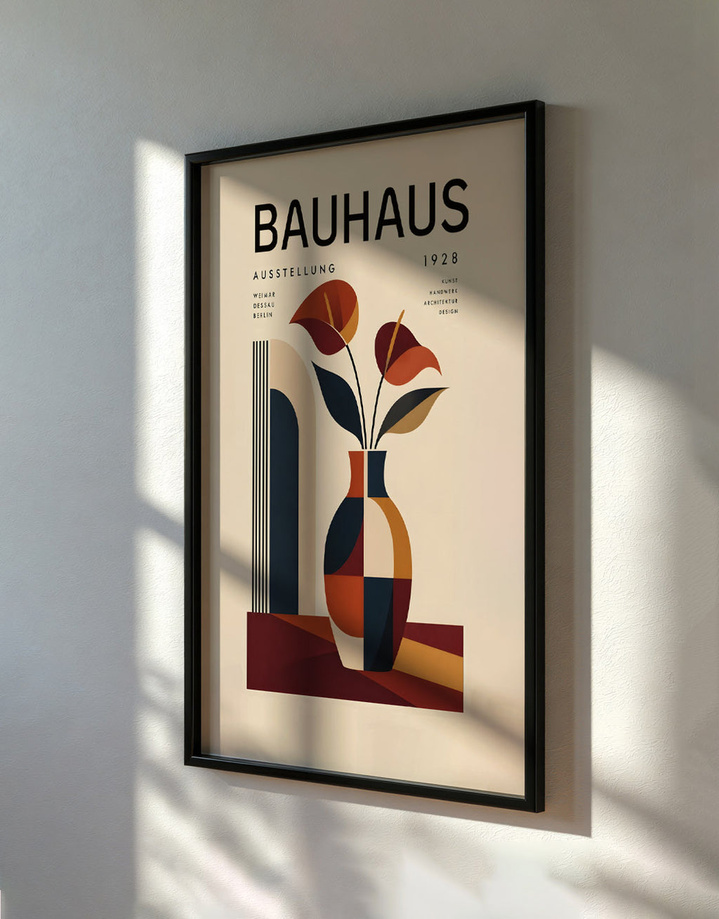 Bauhaus Vase Wall Art, Geometric Modern Home Decor
