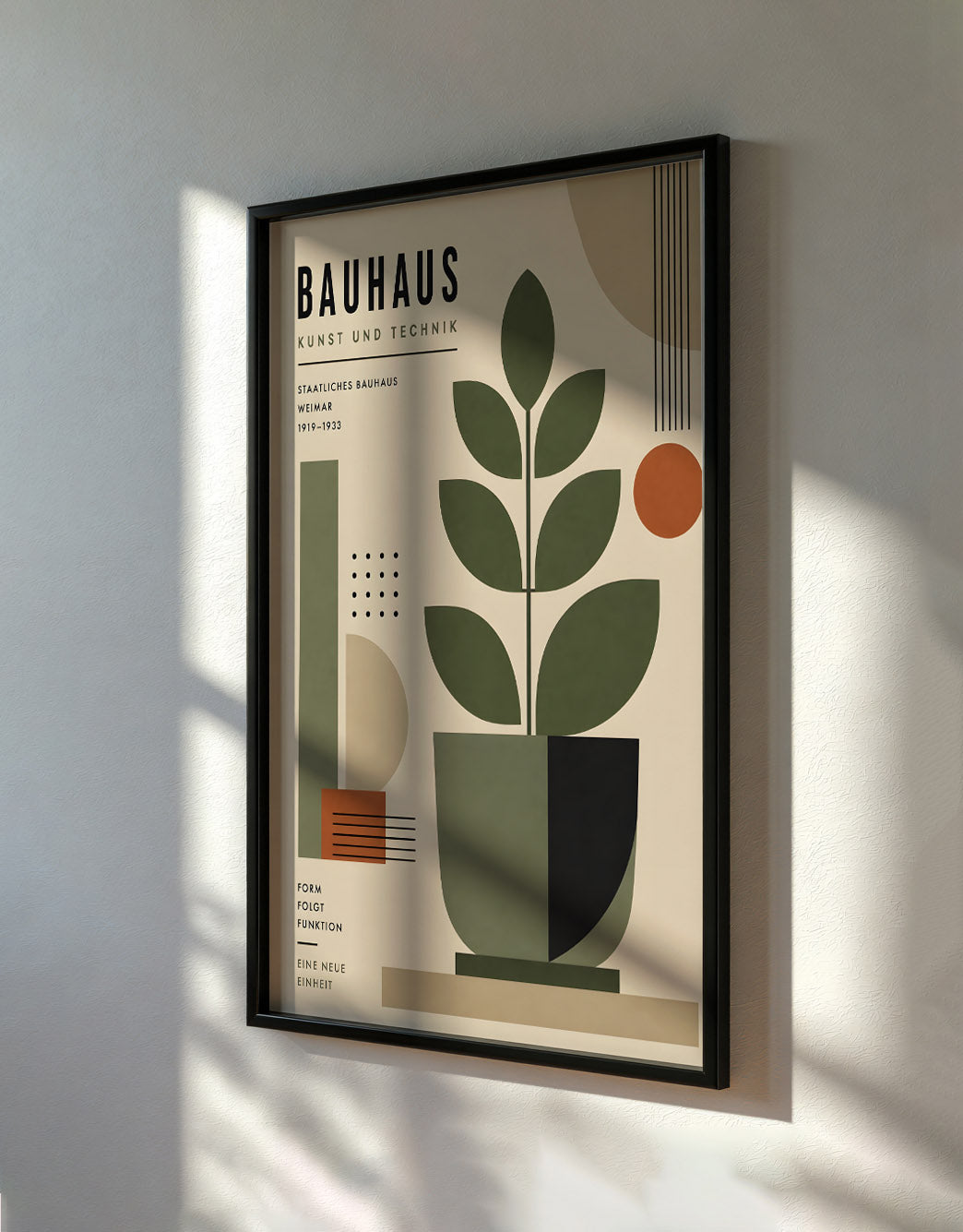Bauhaus Botanical Art Print, Geometric Plant Wall Art, Home Decor