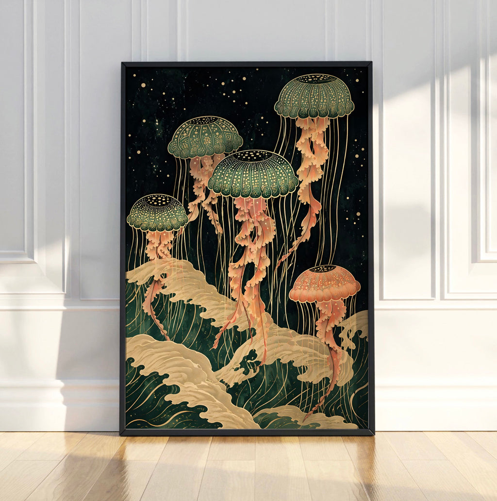 Wall Art Poster Jellyfish, Coastal Wall Design