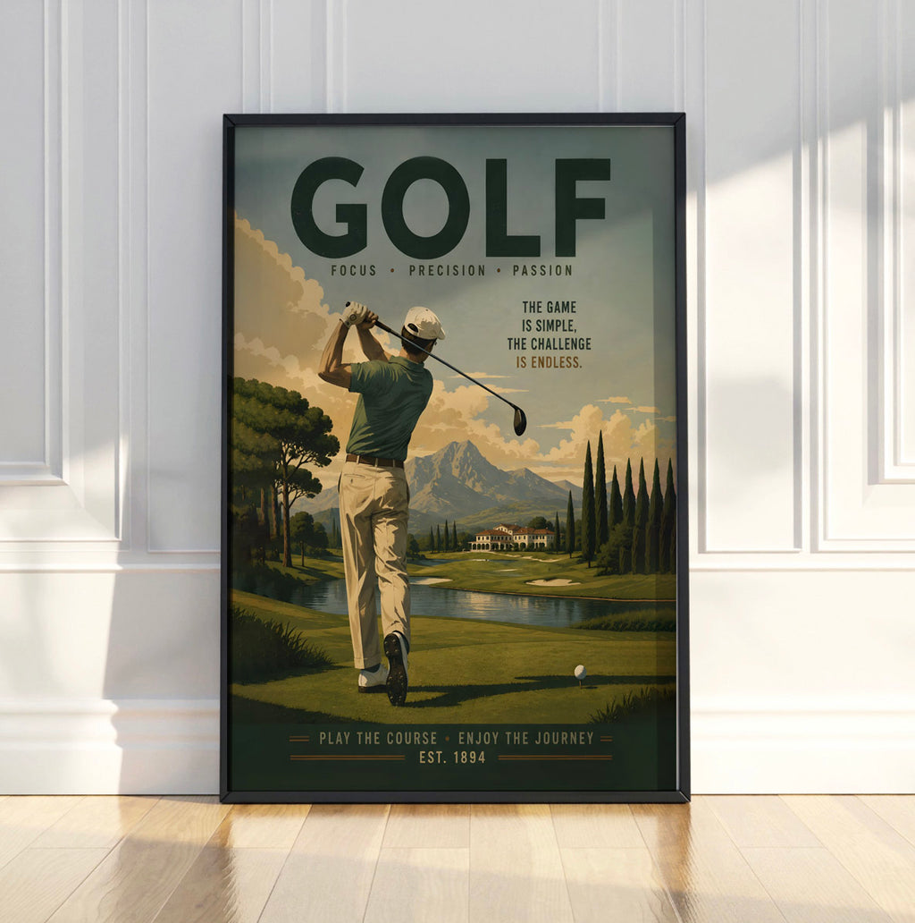 Vintage Golf Print, Focus Precision Passion