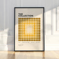 Yellow Geometric Poster, Abstract Dot Pattern Wall Art, Mid Century Modern Art
