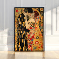 Abstract Couple Kiss Wall Art, Colourful Figurative Art Print, Modern Maxi Decor