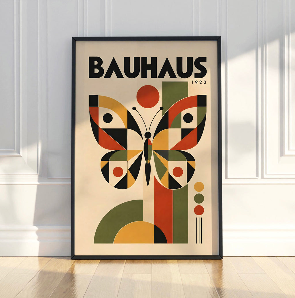 Bauhaus Butterfly Poster, Mid Century Modern Art, Retro Contemporary Art