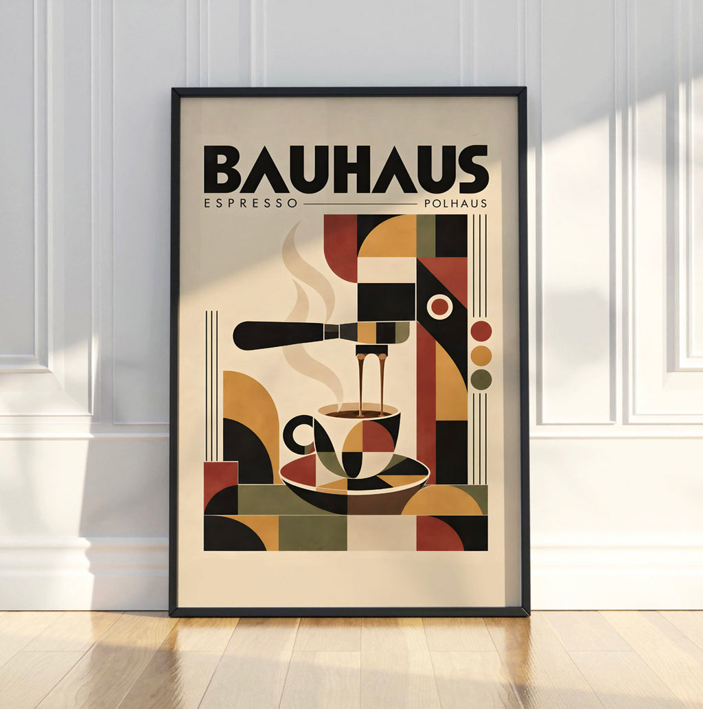 Bauhaus Abstract Art Poster, Geometric Wall Art, Mid Century Modern Print