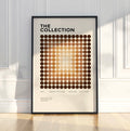 Brown Geometric Modernist Poster, Abstract Dot Pattern Wall Art, Mid Century Modern Print