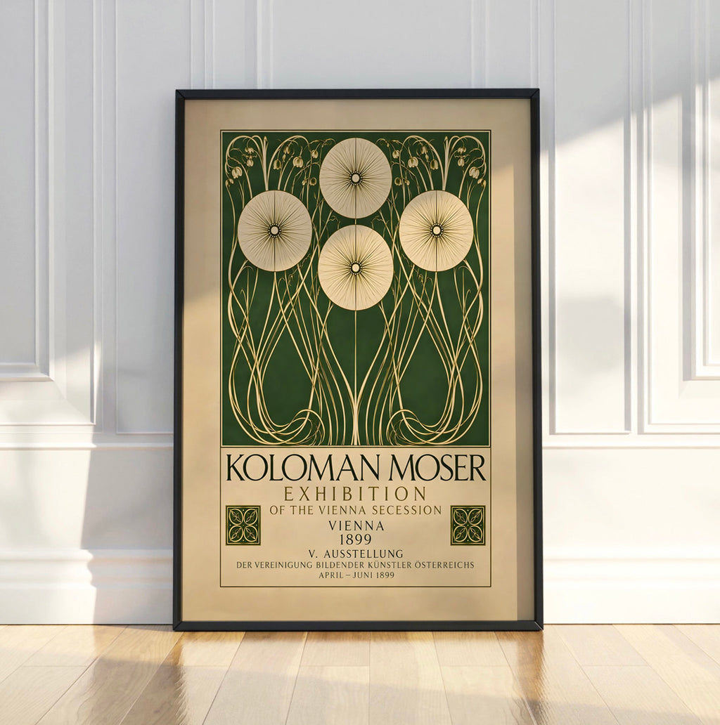 Koloman Moser Exhibition Poster, Art Nouveau Botanical Print, Vienna Secession Flower Wall Art