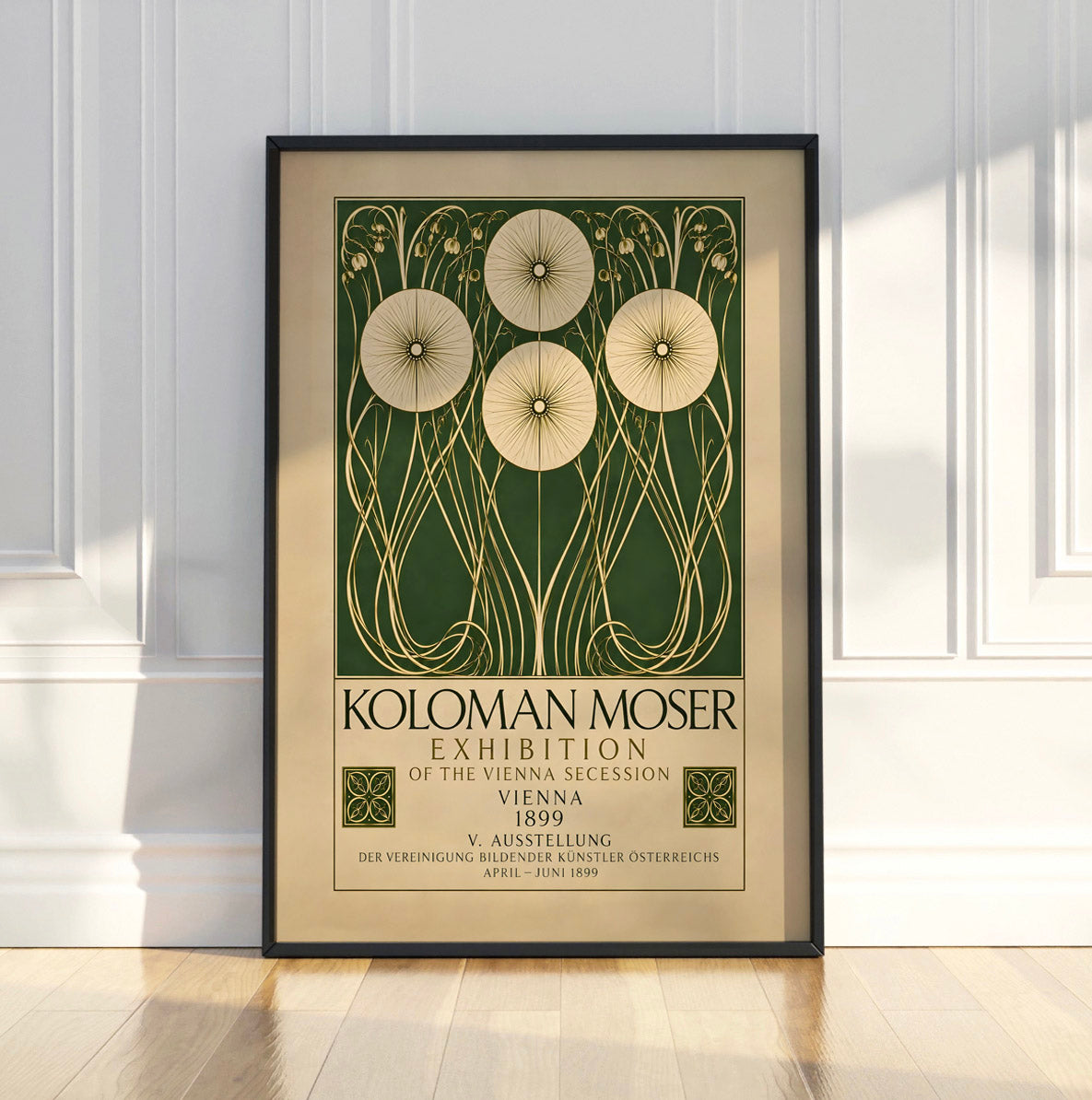 Koloman Moser Exhibition Poster, Art Nouveau Botanical Print, Vienna Secession Flower Wall Art