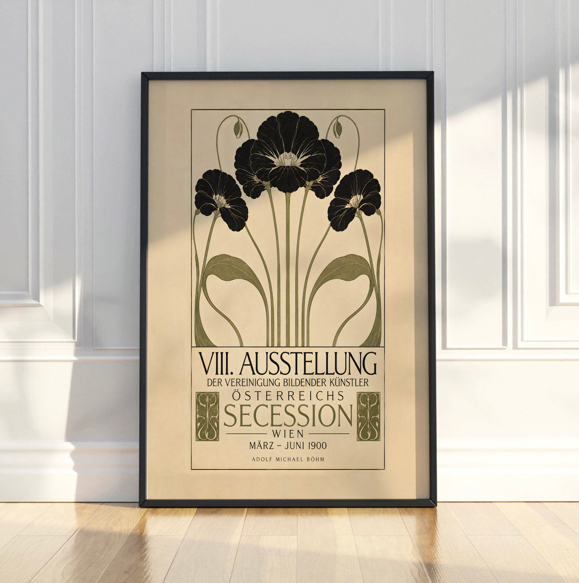 Secession Herbstzeit Exhibition Poster, Art Nouveau Floral Print, Vintage Botanical Flower Wall Art