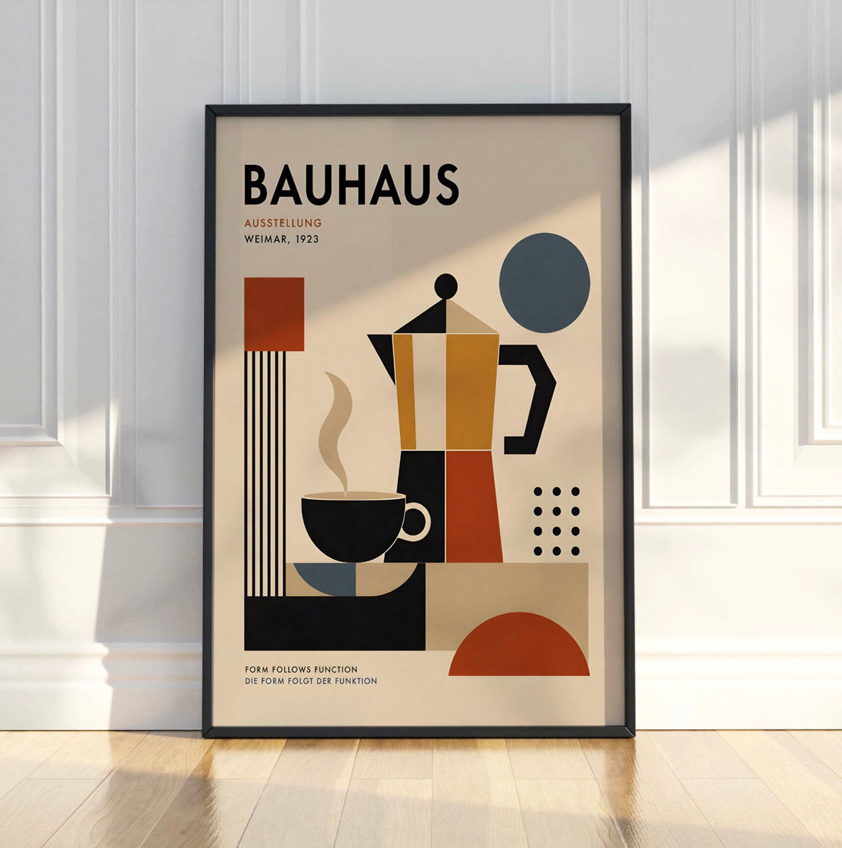 Bauhaus Coffee Station Poster, Mid-Century Modern Kitchen Art Print