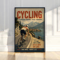 Vintage Cycling Poster, Retro Bicycle Wall Art, Freedom Focus Endurance Print