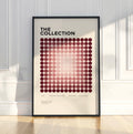 Burgundy Geometric Modernist Poster, Abstract Dot Pattern Wall Art, Contemporary Graphic Design Decor