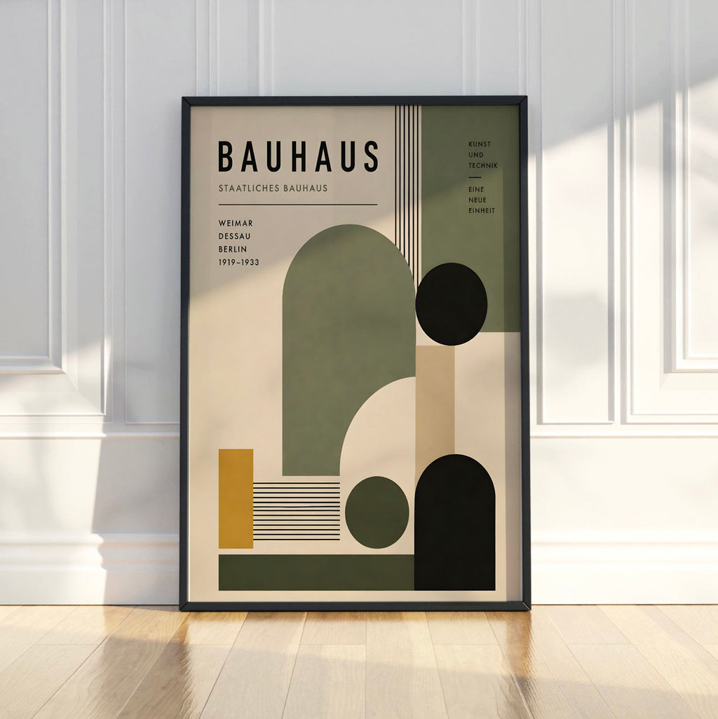 Bauhaus Geometric Wall Art, Mid Century Poster