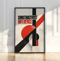 Red Constructivism Poster, Bauhaus Geometric Wall Art, Black and Red Modernist Print
